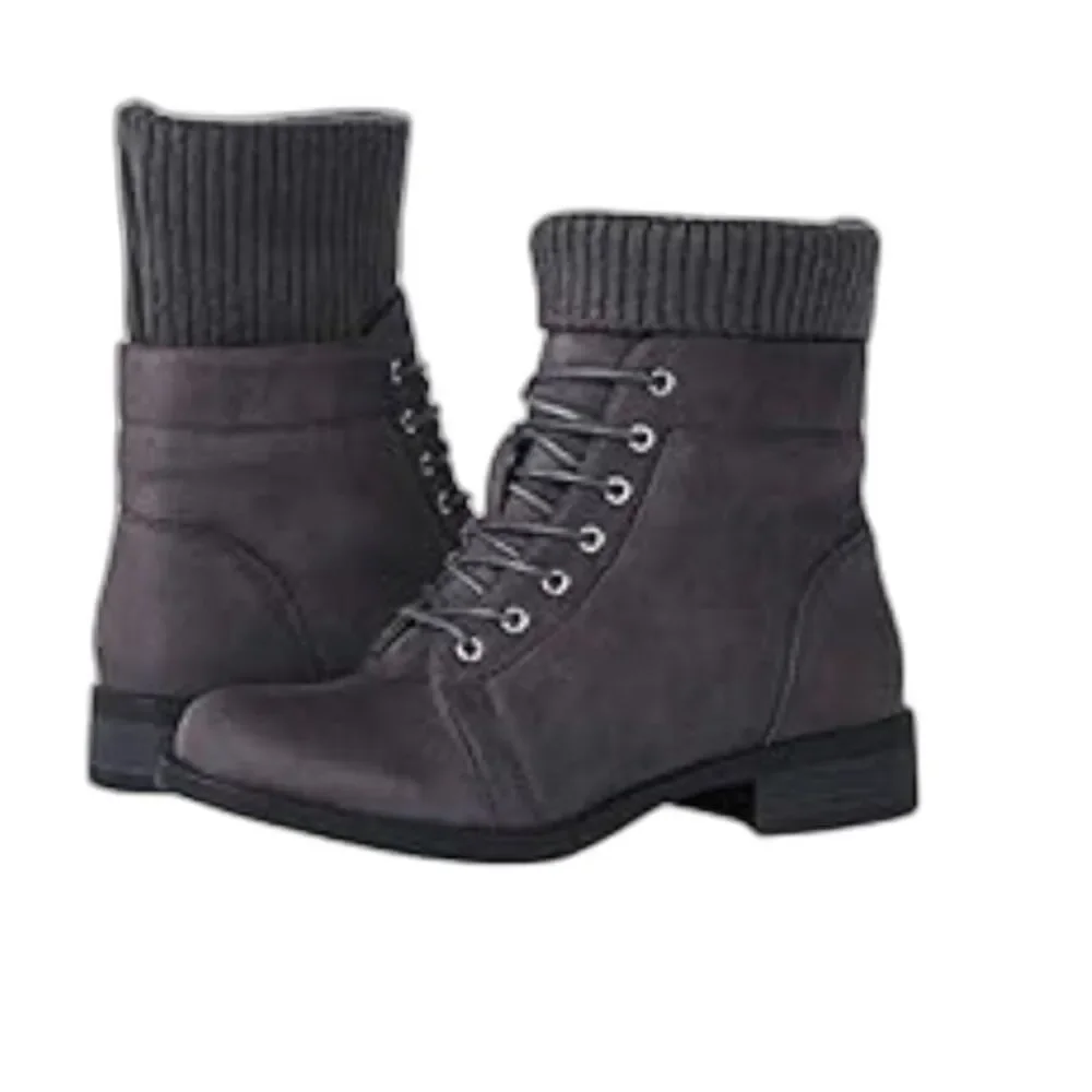 Gray Combat Boots - Size 7 - NWOT